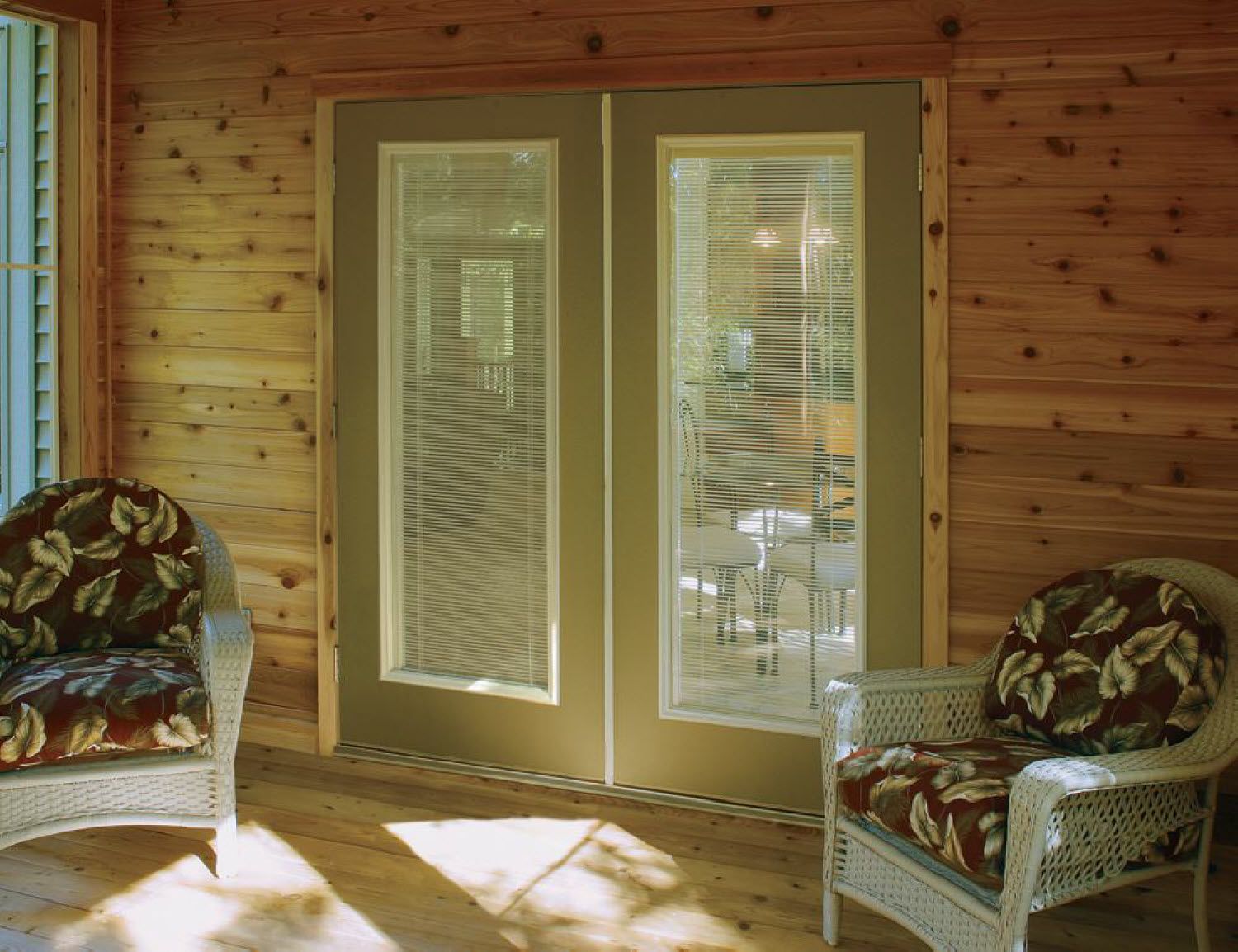 An Installed entry door in a building