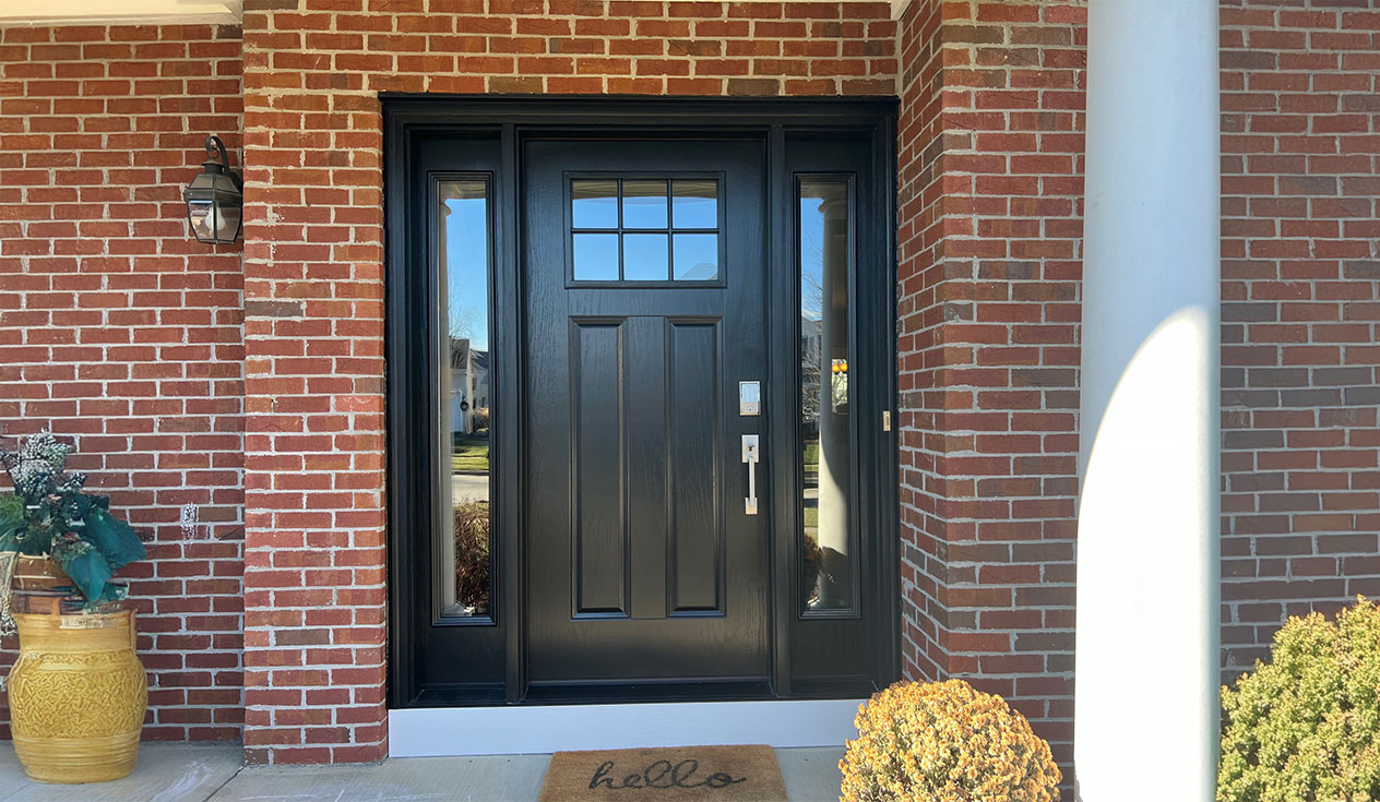 An Installed entry door in a building
