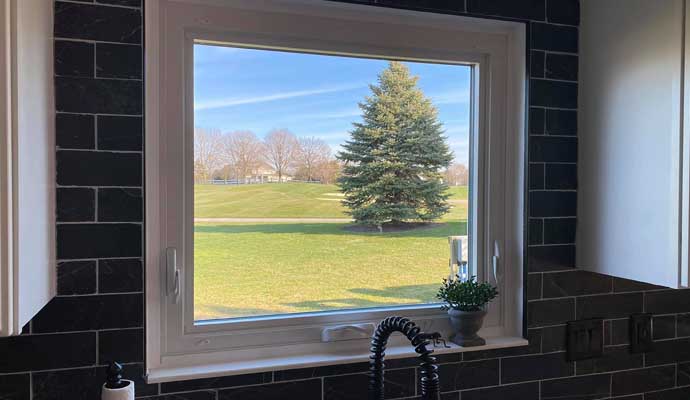 Awning windows installed in a kitchen