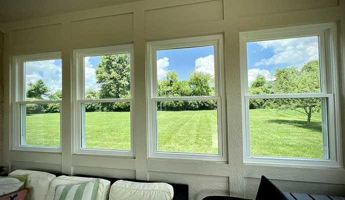 Installed awning window in a house