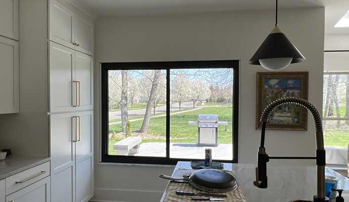 Slider window installed in a house