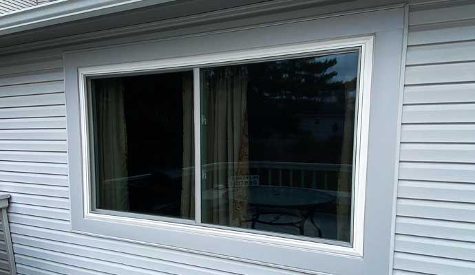 A slider window installed in a house