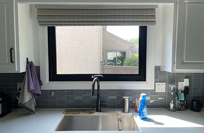 Installed awning window in a house